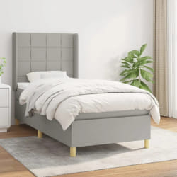 vidaXL Sommier à lattes avec matelas - Gris clair