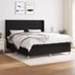 vidaXL Sommier à lattes de lit avec matelas Noir 160x200 cm Tissu - 160 x 200 cm