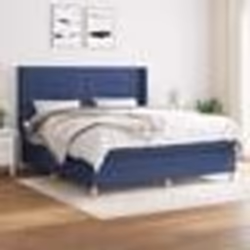 vidaXL Sommier à lattes de lit avec matelas Bleu 180x200 cm Tissu - 180 x 200 cm