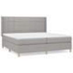vidaXL Sommier à lattes de lit avec matelas Gris clair 200x200cm Tissu - 200 x 200 cm