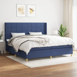 vidaXL Sommier à lattes avec matelas bleu 200x200 cm
