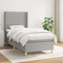 VidaXL Sommier avec matelas - Gris clair 90x190 cm