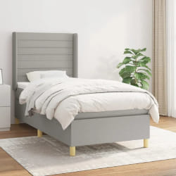 vidaXL Sommier à Lattes et Matelas - Gris Clair 100x200 cm