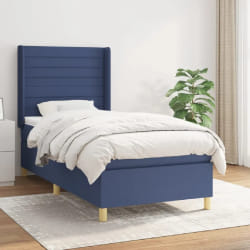 vidaXL Sommier à lattes et matelas 100x200 cm - Bleu