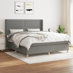 vidaXL Sommier et matelas 160x200 cm - Gris foncé