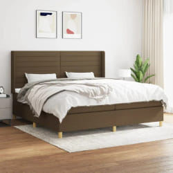 VIDAXL Sommier à lattes avec matelas 200x200 cm Tissu Marron foncé