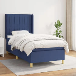 vidaXL Sommier à lattes de lit avec matelas Bleu 80x200 cm Tissu - 80 x 200 cm