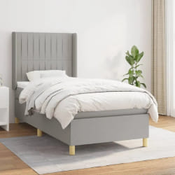 vidaXL Sommier avec Matelas - Gris clair 100x200 cm
