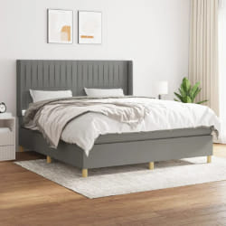 vidaXL Sommier à lattes avec matelas 160x200 - Gris foncé