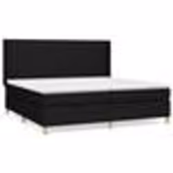 3132179 vidaXL Lit à sommier tapissier avec matelas Noir 200x200 cm Tissu