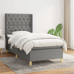 vidaXL Sommier à lattes avec matelas 80x200 cm - Gris foncé