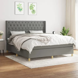 VIDAXL Sommier à lattes et matelas - Gris foncé