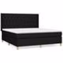 3132243 vidaXL Lit à sommier tapissier avec matelas Noir 160x200 cm Tissu