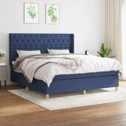 VidaXL Sommier à lattes et matelas - Bleu 160x200 cm