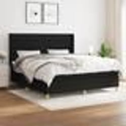 vidaXL Sommier à lattes de lit avec matelas Noir 180x200 cm Tissu - 180 x 200 cm