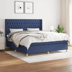 VidaXL Lit à sommier tapissier avec matelas Bleu 180x200 cm Tissu - Modèle 3132255