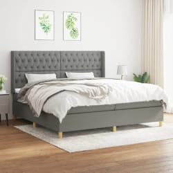 vidaXL Sommier à lattes avec matelas 200x200 cm Gris foncé