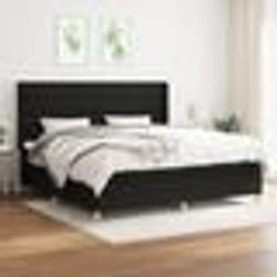 vidaXL Sommier à lattes de lit avec matelas Noir 200x200 cm Tissu - 200 x 200 cm