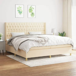 vidaXL sommier avec matelas 200x200 cm - Crème