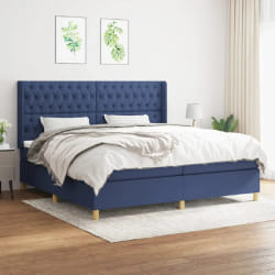 VIDAXL Sommier à lattes et matelas 200 x 200 cm - Bleu