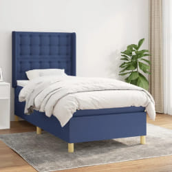 vidaXL Sommier à lattes et matelas - Bleu 90x190 cm