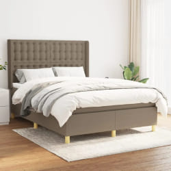 VIDAXL Sommier avec matelas - Taupe 140x190 cm