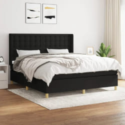 VIDAXL Sommier à lattes de lit avec matelas - Noir
