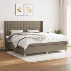 vidaXL Sommier avec matelas 200x200 cm - Taupe tissu