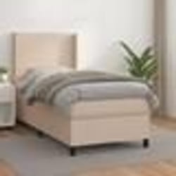 3132368 vidaXL Lit à sommier tapissier avec matelas Cappuccino 100x200 cm