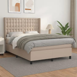 vidaXL Sommier à lattes avec matelas - Cappuccino