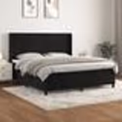 vidaXL Sommier à lattes de lit avec matelas Noir 180x200 cm Velours - 180 x 200 cm