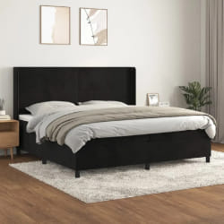 vidaXL Sommier à lattes et matelas Noir 200x200 cm Velours
