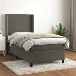 vidaXL Sommier à lattes 80x200 cm - Velours gris foncé