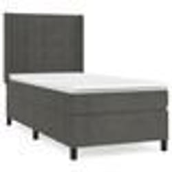 vidaXL Sommier à lattes de lit et matelas Gris foncé 90x190 cm Velours - 90 x 190 cm