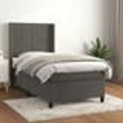 vidaXL Sommier à lattes de lit et matelas Gris foncé 90x200 cm Velours - 90 x 200 cm