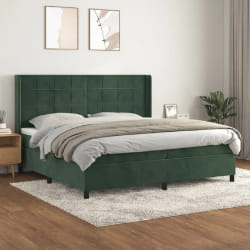 VIDAXL Sommier à lattes et matelas - Vert foncé - 200x200 cm