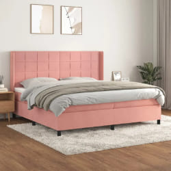 vidaXL lit et matelas rose 200x200 cm