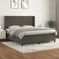 VIDAXL Sommier à lattes et Matelas - Gris Foncé 180x200 cm