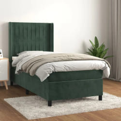 Sommier à lattes vidaXL 80x200 cm - Velours vert foncé