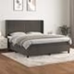 vidaXL Sommier à lattes de lit et matelas Gris foncé 160x200cm Velours - 160 x 200 cm
