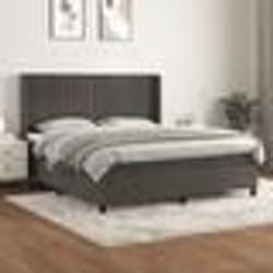 vidaXL Sommier à lattes de lit et matelas Gris foncé 180x200cm Velours - 180 x 200 cm