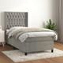 vidaXL Sommier à lattes de lit et matelas Gris clair 80x200 cm Velours - 80 x 200 cm