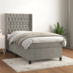 vidaXL Sommier à lattes de lit et matelas Gris clair 100x200 cm