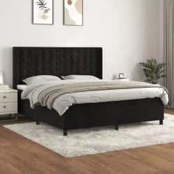 VIDAXL Sommier à lattes avec Matelas Velours 160x200 - Noir