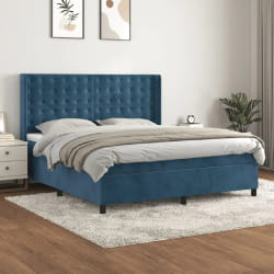 VidaXL Sommier et Matelas 160x200 cm - Bleu Foncé