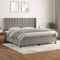 vidaXL Sommier à lattes et matelas - Gris clair 200x200 cm
