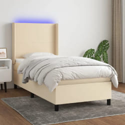 VIDAXL Sommier à lattes LED Crème 80x200 cm