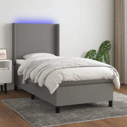 VIDAXL Sommier à lattes LED - Gris foncé 100x200 cm