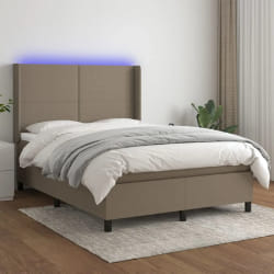 vidaXL Sommier à lattes LED Taupe 140x200 cm