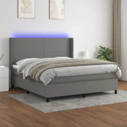 VidaXL Sommier à lattes 160x200 cm avec matelas et LED - Gris foncé